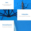Outsunny 3(m) Garden Banana Parasol Cantilever Umbrella w/ Cross Base, Blue
