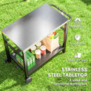 Outsunny Outdoor BBQ Table with 2-Tier Shelf, Outdoor Kitchen