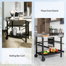 Outsunny Outdoor BBQ Table with 2-Tier Shelf, Outdoor Kitchen