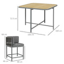 Outsunny 4 Seater Rattan Dining Set with Cushions Cube Garden Furniture Set