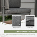 Outsunny 4 Seater Rattan Dining Set with Cushions Cube Garden Furniture Set