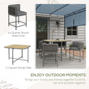 Outsunny 4 Seater Rattan Dining Set with Cushions Cube Garden Furniture Set