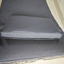 Outsunny Folding Rattan Sun Lounger with Cushion and Pillow, Grey