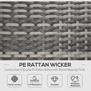 Outsunny Folding Rattan Sun Lounger with Cushion and Pillow, Grey