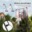 SPORTNOW Adjustable Basketball Hoop with Weighted Base, 2.4-2.9m, Red