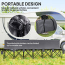Outsunny 6 Seater Folding Bench Camping Chair with Cup Holder, Charcoal Grey