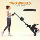 SPORTNOW Foldable Water Rowing Machine with Wheels and LCD Monitor, Black