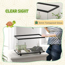 PawHut Turtle Tank 28L Glass Turtle Aquarium w/ Easy Drainage, 45 x 25 x 29cm
