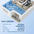 12000 BTU Mobile Air Conditioner Unit for 28m², with 24H Timer On/off