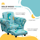 AIYAPLAY Kids Sofa Set Toddler Armchair with Footrest, Children Chair, Blue