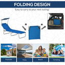 Outsunny Folding Sun Lounger Set of 2 w/ Sunshade Adjustable Backrest