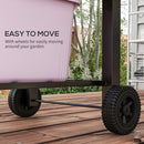 Outsunny Charcoal Grill BBQ Trolley w/ Adjustable Charcoal Height & Thermometer