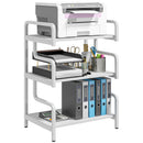 HOMCOM 3-Tier Storage Shelf, Metal Shelves for Storage for Home Office, White