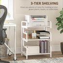 HOMCOM 3-Tier Storage Shelf, Metal Shelves for Storage for Home Office, White