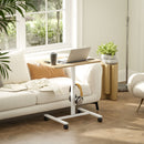 HOMCOM Natural Standing Desk Mobile Overbed Table W/ Wheels For Home Office