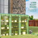 Outsunny 3 Tier Lean-to Mini Greenhouse with PE Cover, Green