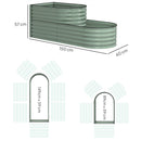 Outsunny 2-Tier Galvanised Raised Garden Bed with Safety Edging