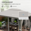 Outsunny 4 x 3(m) Patio Gazebo Garden Shelter w/ Curtains and Netting, Grey