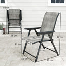 Outsunny 4PCS Folding Chair w/ Breathable Mesh Fabric Seat