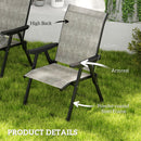 Outsunny 4PCS Folding Chair w/ Breathable Mesh Fabric Seat