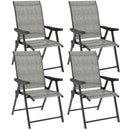 Outsunny 4PCS Folding Chair w/ Breathable Mesh Fabric Seat