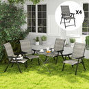 Outsunny 4PCS Folding Chair w/ Breathable Mesh Fabric Seat
