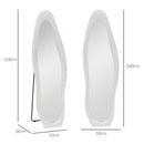 HOMCOM Irregular Full Length Mirror with Velvet Frame