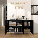 HOMCOM Freestanding Storage Cabinet with Adjustable Shelves for Living Room