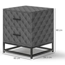 HOMCOM Bedside Table Set of 2, Nightstand with 2 Drawers, Steel Legs