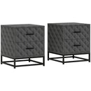 HOMCOM Bedside Table Set of 2, Nightstand with 2 Drawers, Steel Legs