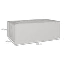Outsunny 210x140x80cm UV Rain Protective Cover for Garden Rattan Furniture Grey
