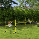 PawHut 4 Pieces Dog Agility Training Equipment with Carrying Bag, Yellow