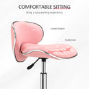 HOMCOM Office Chair Beauty Salon Rolling Technician Stool Chair Pink