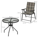 Outsunny 5 PCs Rattan Dining Sets w/ Umbrella Hole Table & Folding Armchair