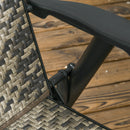 Outsunny 5 PCs Rattan Dining Sets w/ Umbrella Hole Table & Folding Armchair