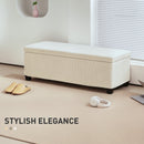 HOMCOM Storage Ottoman with Lid, 112cm Bench Chest Box