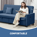 HOMCOM Reversible L-Shaped Sectional Sofa Bed With Cushions, Blue