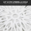 Outsunny Cast Aluminium Bistro Table with Umbrella Hole, White
