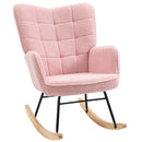 HOMCOM Wingback Rocking Chair for Nursing w/ Steel Frame