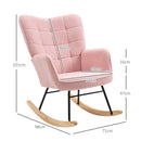 HOMCOM Wingback Rocking Chair for Nursing w/ Steel Frame
