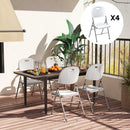 Outsunny Folding Chair With Steel Frame, Garden Chair Set, White