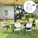 Outsunny Folding Chair With Steel Frame, Garden Chair Set, White