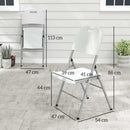 Outsunny Folding Chair With Steel Frame, Garden Chair Set, White