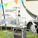 Outsunny Camping Kitchen with Cupboard Folding Camping Table with Carrying Bag
