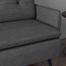 HOMCOM Modern Upholstered Two Seater Sofa for Bedroom Living Room Dark Grey