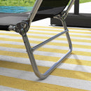 Outsunny 2 Pieces Sun Loungers Foldable Reclining Chair with Headrest Black