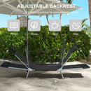 Outsunny 2 Pieces Sun Loungers Foldable Reclining Chair with Headrest Black