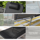 Outsunny 2 Pieces Sun Loungers Foldable Reclining Chair with Headrest Black