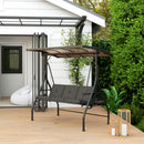 Outsunny 3 Seater Garden Swing Seat Bed, Convertible Swing Chair