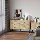 HOMCOM Bedroom Chest of Drawers, 6 Drawer Dresser -  Natural
